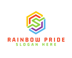 Gay - Rainbow Polygon S logo design