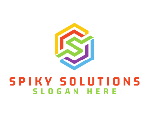 Rainbow Polygon S logo design