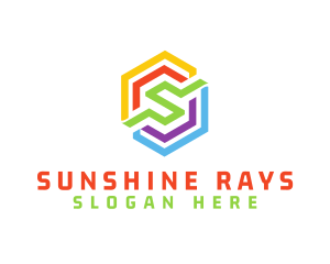 Rainbow Polygon S logo design