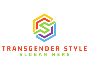 Transgender - Rainbow Polygon S logo design