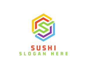 Rainbow Polygon S logo design