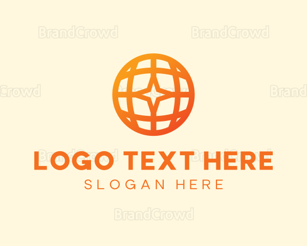 Geometric Star Globe Logo