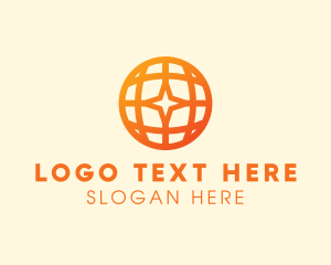 It - Geometric Star Globe logo design