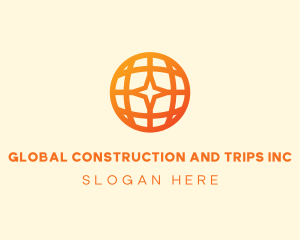 Geometric Star Globe logo design