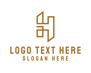 Geometric - Monoline Letter H logo design