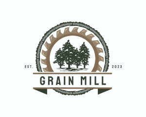 Chainsaw Forestry Saw Mill logo design