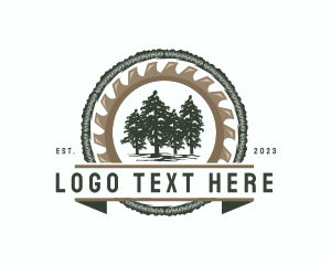 Woods - Chainsaw Forestry Saw Mill logo design