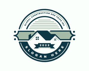 Roof Services - Home Roofing Real Estate logo design
