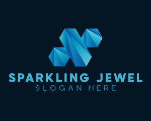 Mining Crystal Jewel  logo design