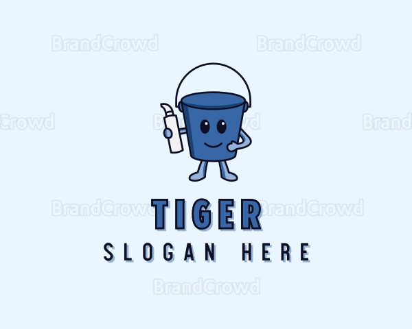 Cleaning Bucket Janitorial Logo