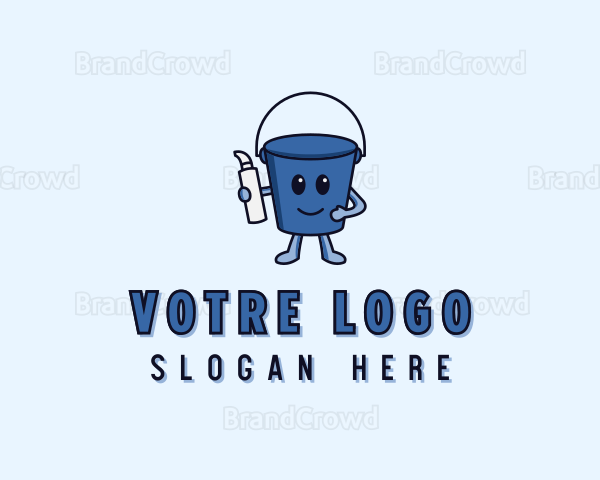 Cleaning Bucket Janitorial Logo