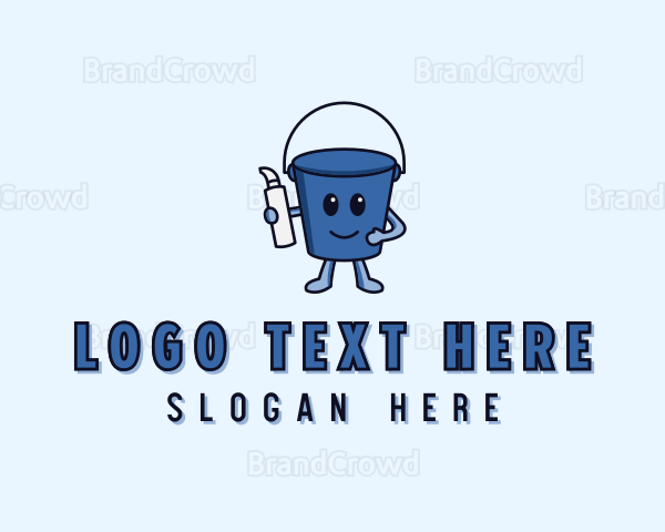 Cleaning Bucket Janitorial Logo