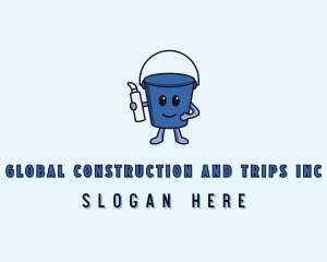 Cleaning Bucket Janitorial Logo