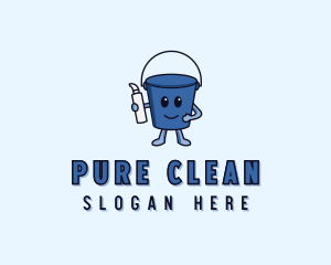 Cleaning Bucket Janitorial logo design