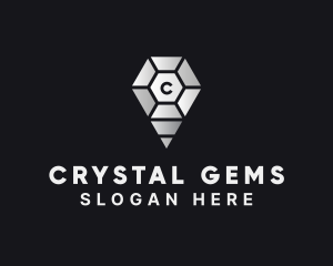 Gemstone Jewelry Pin Location logo design