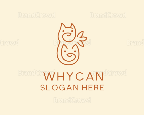 Cute Cat Pets Logo