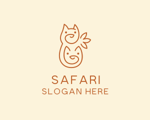 Cute Cat Pets Logo