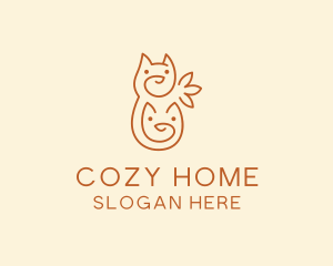 Cute Cat Pets logo design