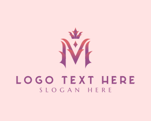 Wine - Royalty Crown Letter M logo design