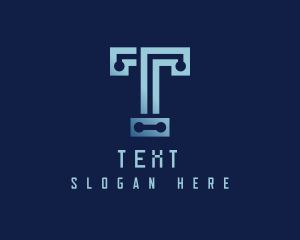 Programmer Tech Letter T logo design