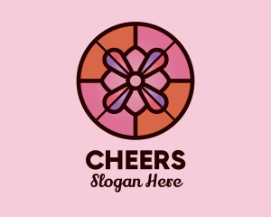 Orchid Flower Stained Glass Logo