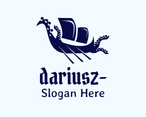Kraken Viking Ship Logo