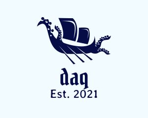 Antique - Kraken Viking Ship logo design