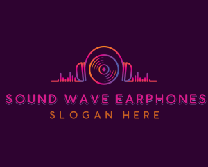 Earphones - Music Headphones Record logo design