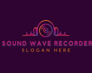 Music Headphones Record logo design