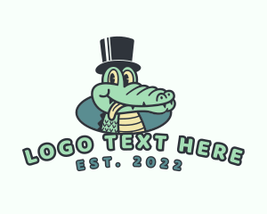Show - Aligator Magician Hat Mascot logo design