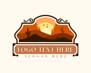 Emblem - Desert Travel Dune logo design