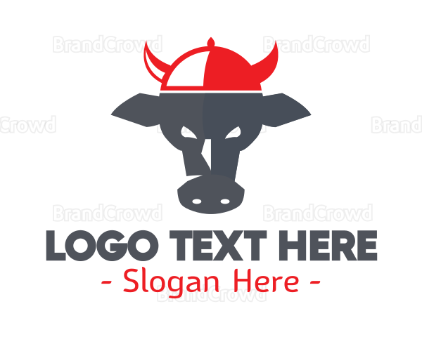 Cow Viking Helmet Logo