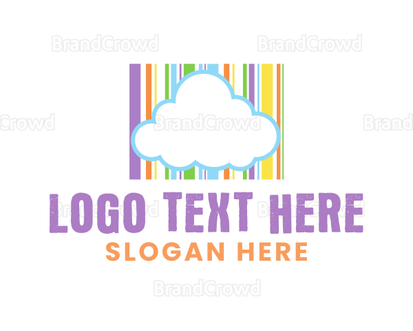 Playful Rainbow Cloud Logo