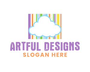 Playful Rainbow Cloud logo design