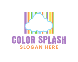 Playful Rainbow Cloud logo design