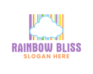 Playful Rainbow Cloud logo design