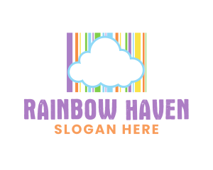 Playful Rainbow Cloud logo design