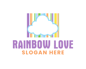 Playful Rainbow Cloud logo design