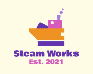 Steam - Toy Steam Boat logo design