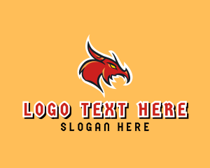 Angry - Mythical Dragon Horn logo design