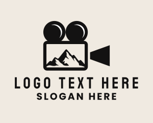 Black - Video Camera Mountain logo design