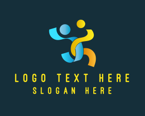 Community - Couple Team Ribbon logo design