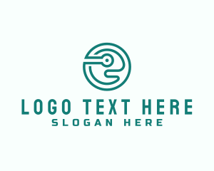 Application - Medicine Technology Letter E logo design