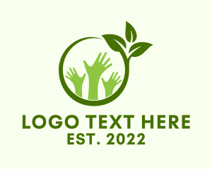 Green - Vegan Charity Hands logo design