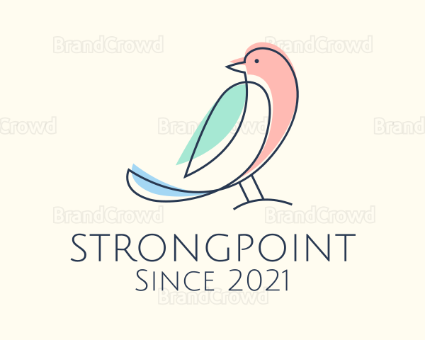 Multicolor Monoline Bird Logo