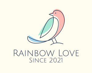 Multicolor Monoline Bird  logo design