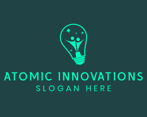 Bulb Person Innovation  logo design