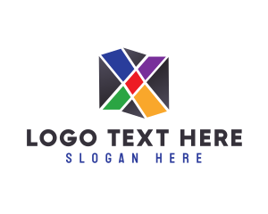Box - Geometric Mosaic Letter X logo design
