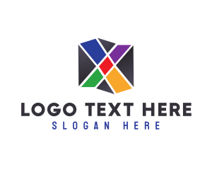 Geometric Mosaic Letter X Logo