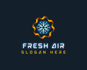 Cooling Heating HVAC logo design